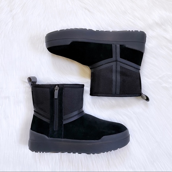 UGG Women’s Classic Tech Mini Black Waterproof Boots - Picture 2 of 8